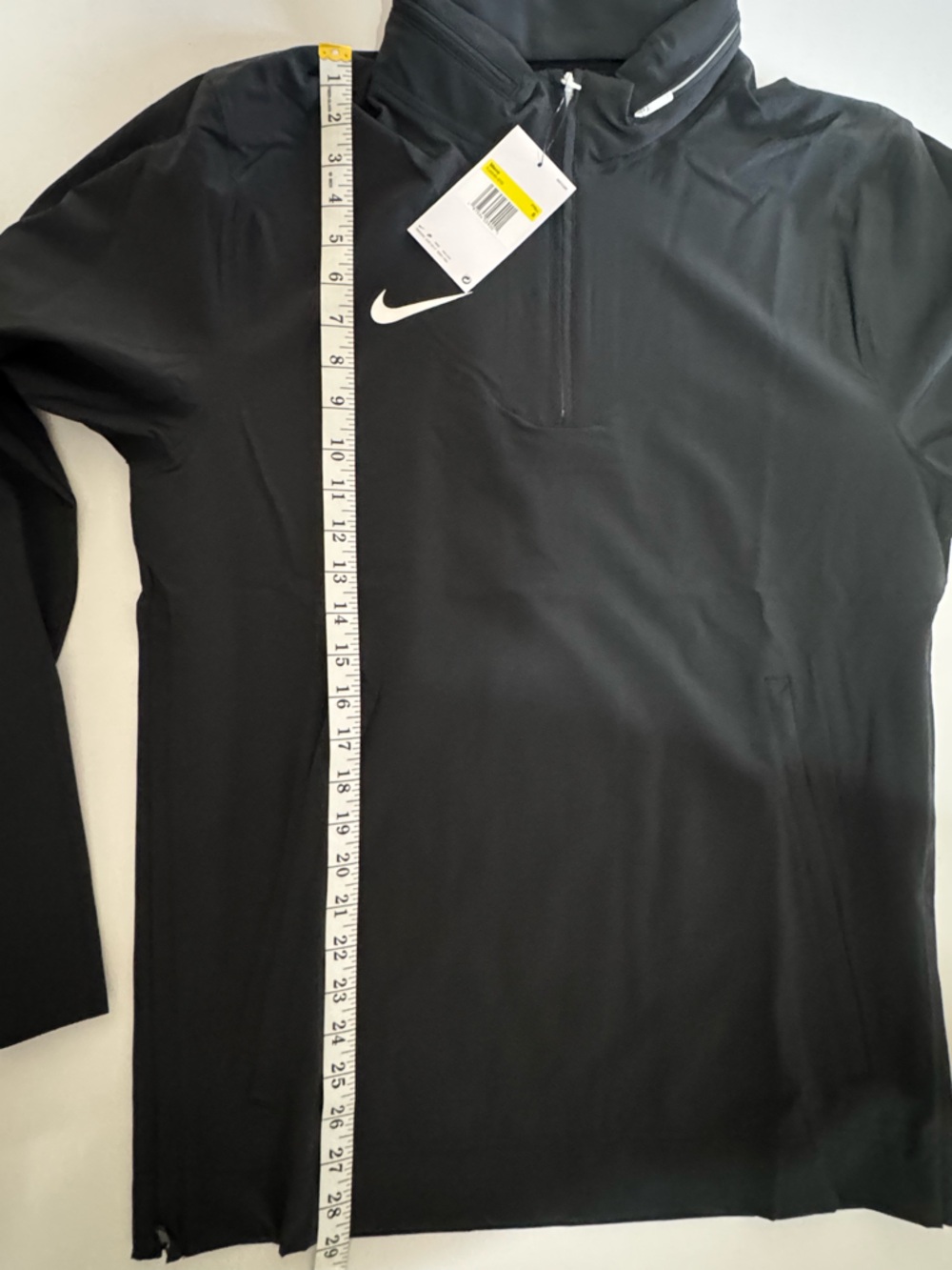 Nike Football Coach's Hooded 1/4 Zip Jacket Black Mens Size Small *MEASUREMENTS* - Picture 2 of 8